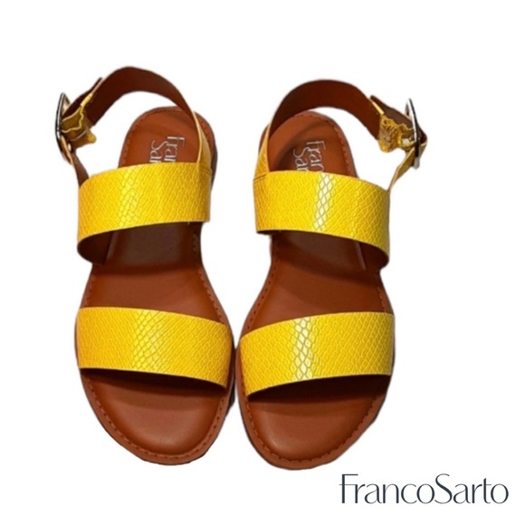 NWOT Franco Sarto Yellow Sandals 7.5 - Picture 1 of 6